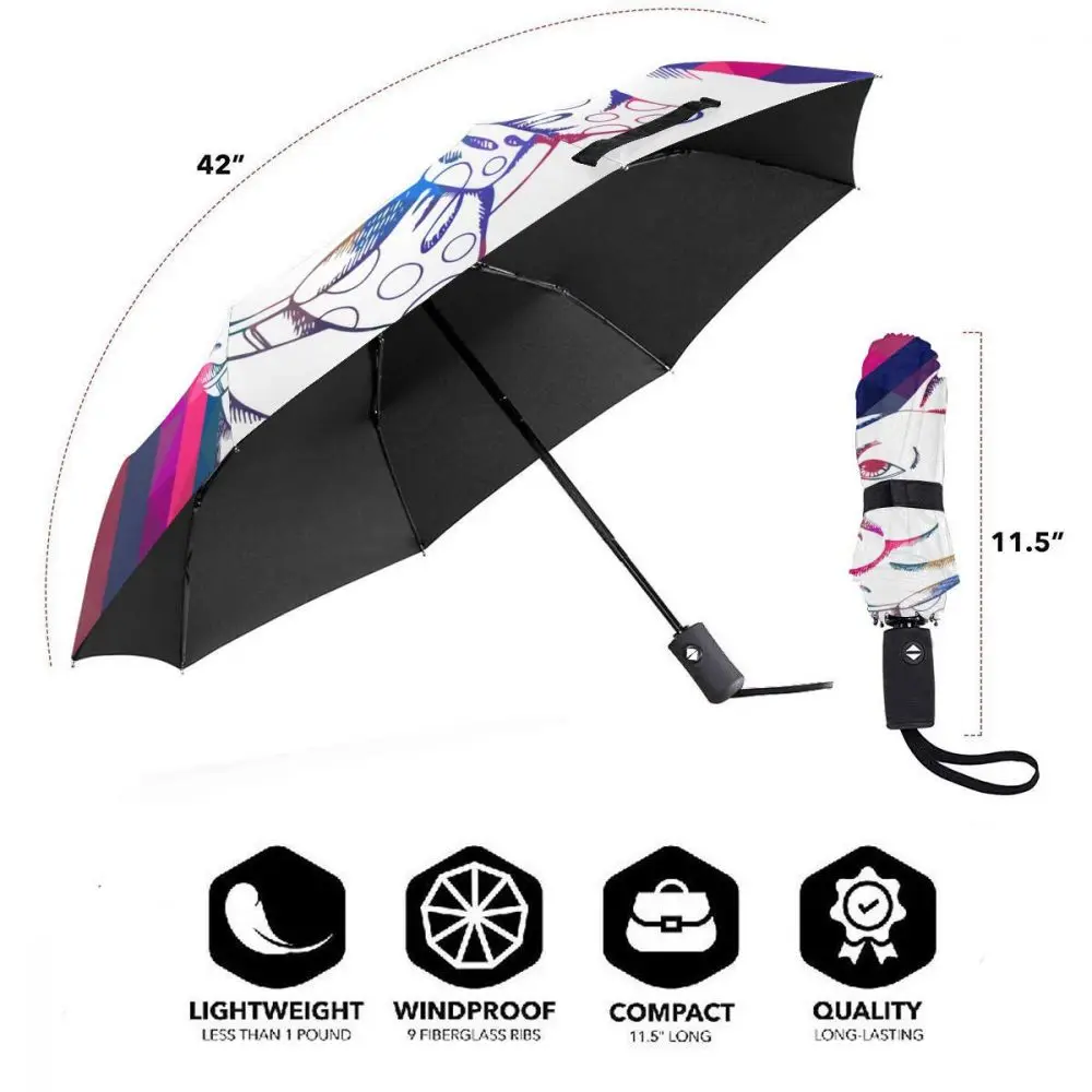 Comprare Bulldog Francese Zodiaco Illustrazione Antivento Automatico Pieghevole Invertito Ombrello Portatile Paraguas Per Uomo Donna