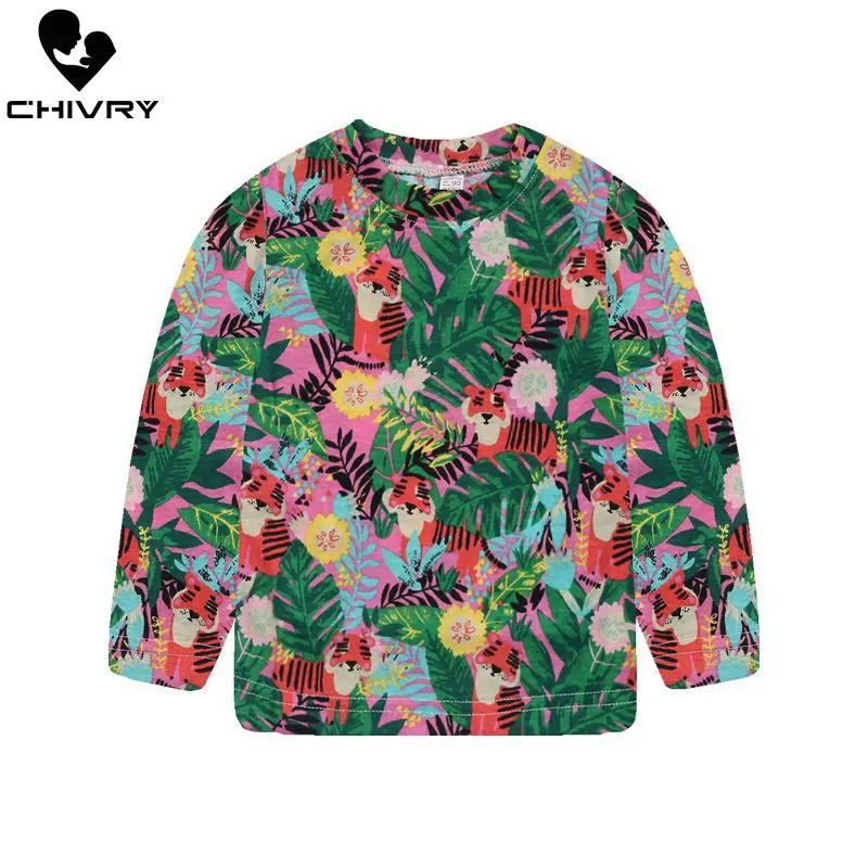 Футболка с длинным рукавом для мальчиков и девочек хлопковая круглым вырезом