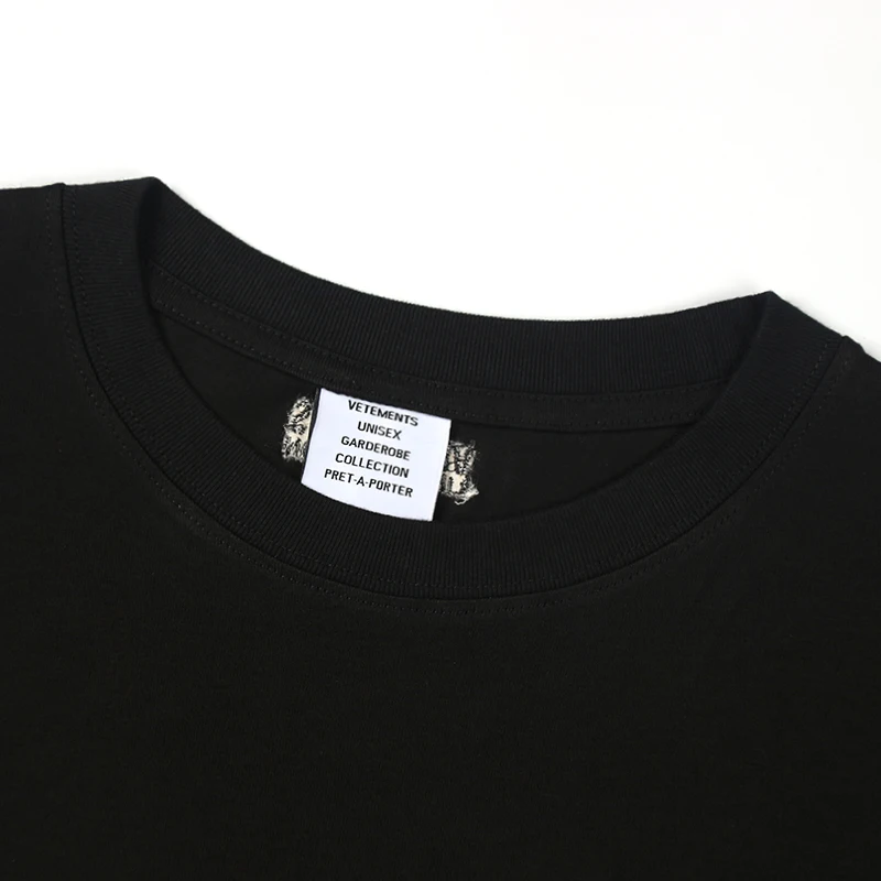 

Black Vetements Limited Edition T-shirt Men Women 1:1 High Quality Tees Summer Style Vetement Tee VTM Tops