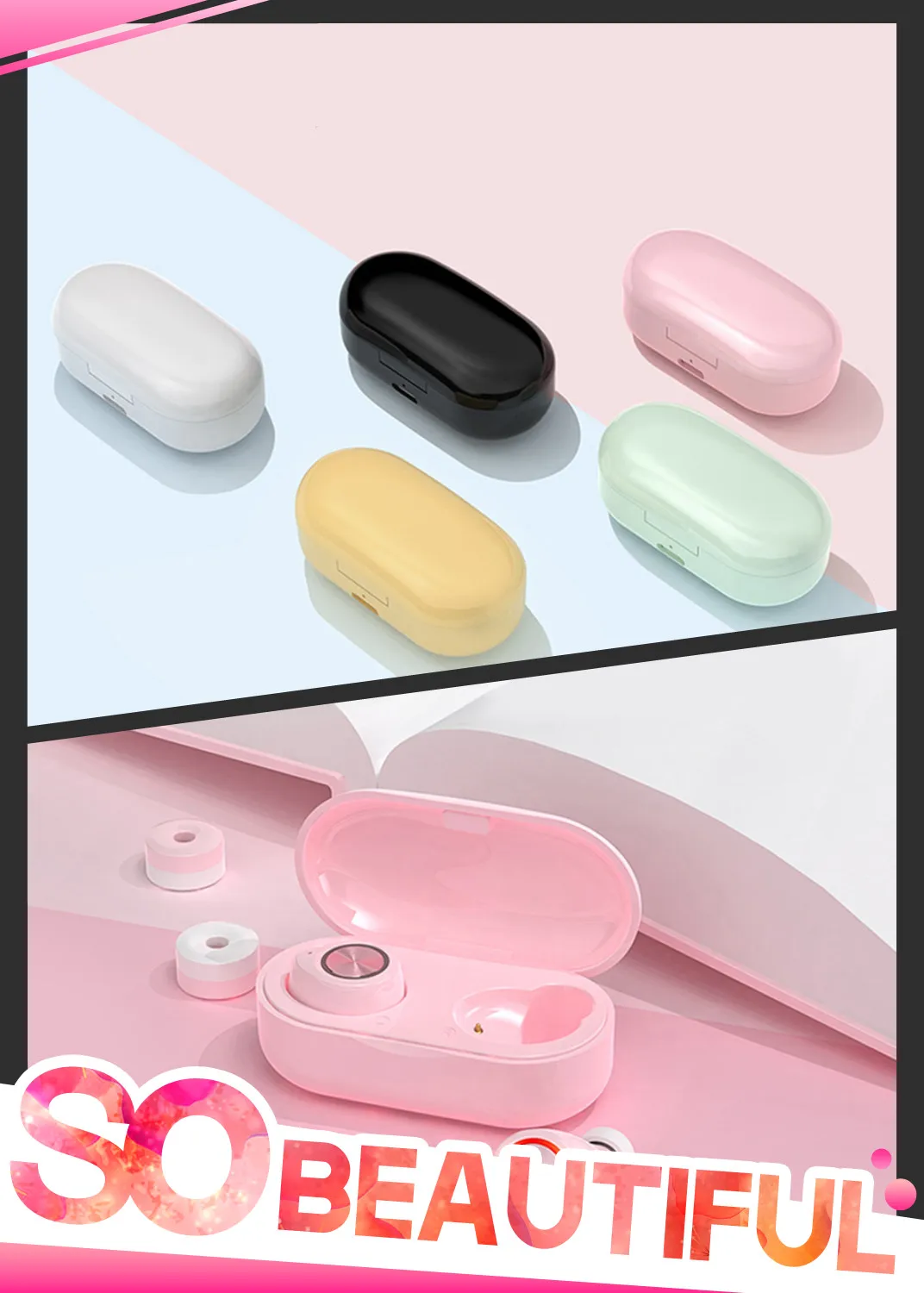 Беспроводные наушники Bluetooth HiFi гарнитура Lady Macaron TWS Touch Handsfree стереонаушники с