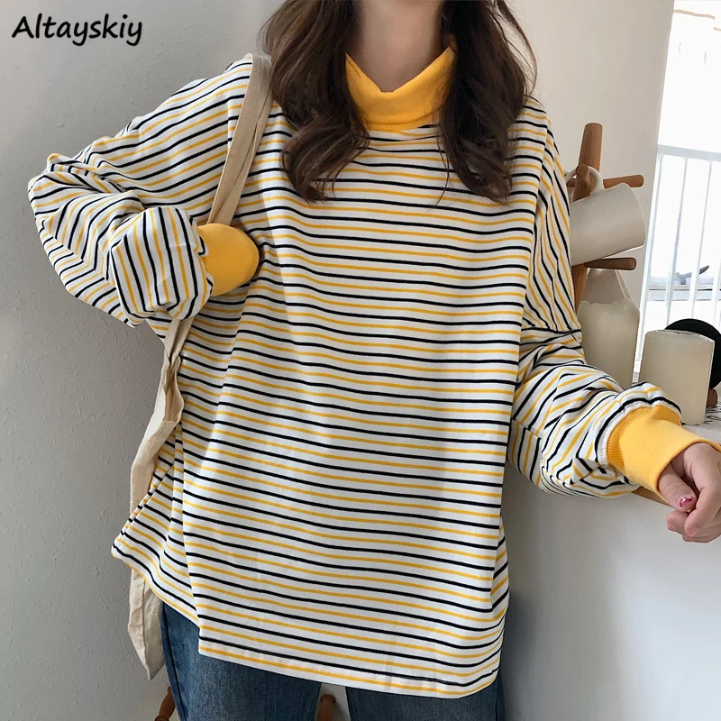 

Толстовка Женская в полоску, желтая, в японском стиле