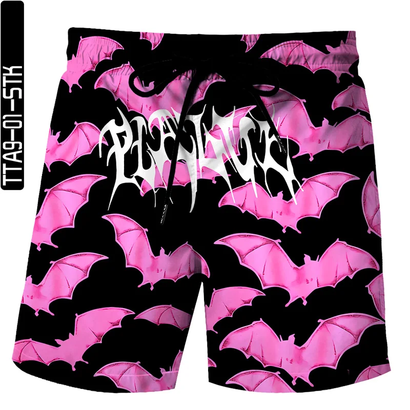 

2021 new summer men's beach shorts swimming sports S-6XL bat 3D printed surf shorts plus size male gym surfboard swimwear