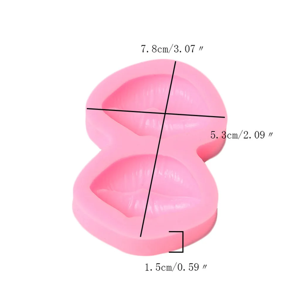 2 полости сочные Губы Форма силиконовая форма для шоколадной резинки паста