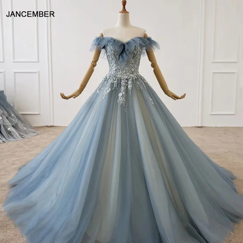 HTL1161 Длинные вечерние платья 2020 с открытыми плечами Милая Аппликация