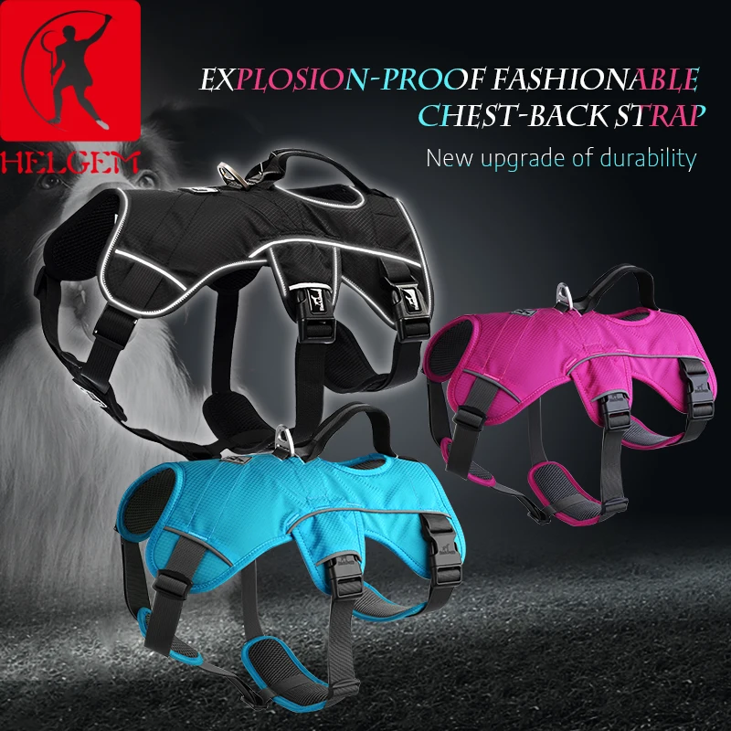 

HELGEM Soft Pet Harness Reflective Breathable Adjustable Out Harness Vest For Medium Dog Chest Strap Dog Harness Pets Acce