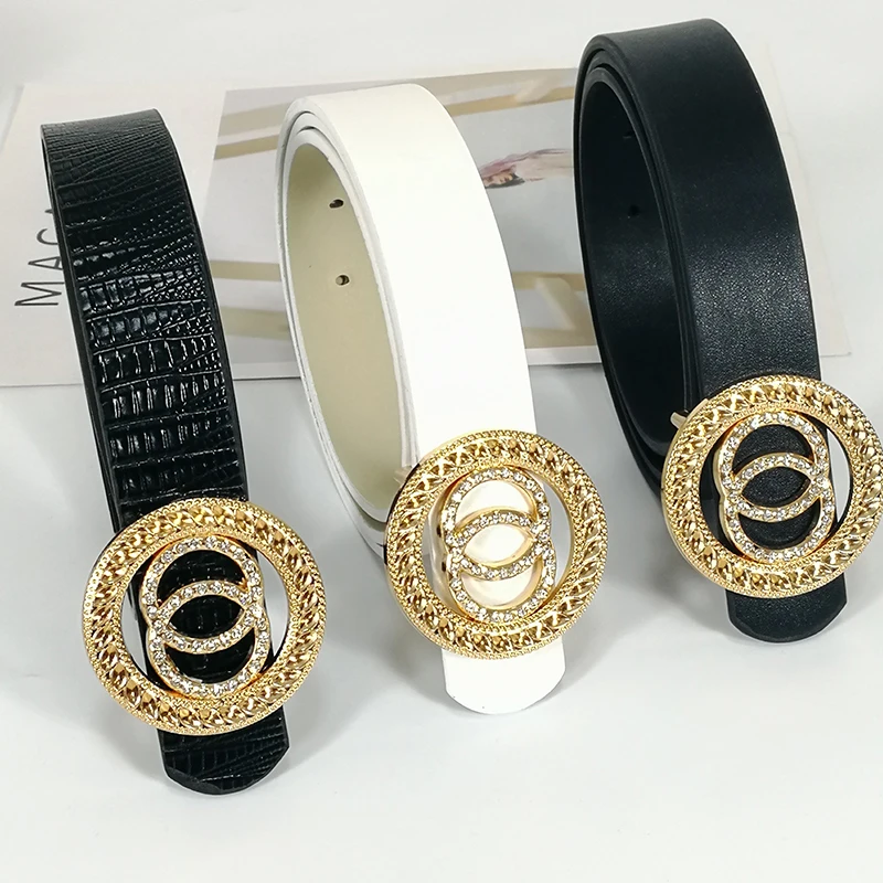 

Designer belts for women high quality ladies jeans belt with rhinestone luxury brand strap dress waistband