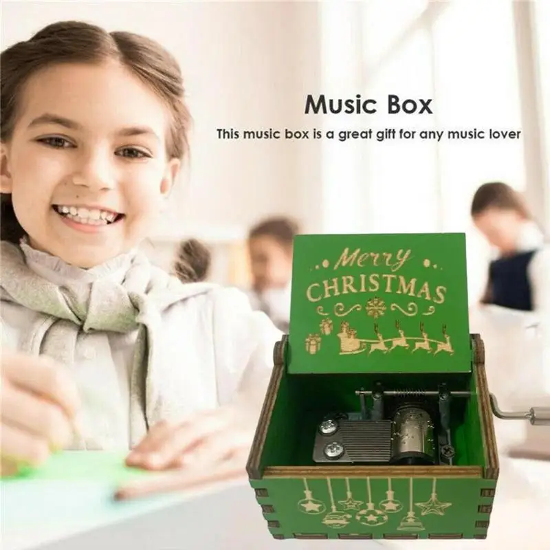 

325 pieces green Merry Christmas music box for Kelli Girsch