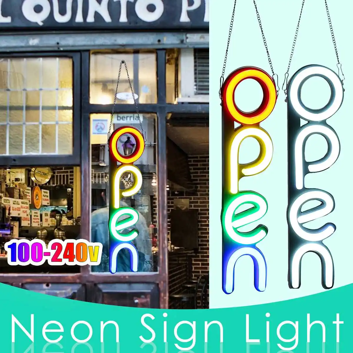 100-240 в открытый неоновый знак светильник светодиодный настенный визуальное