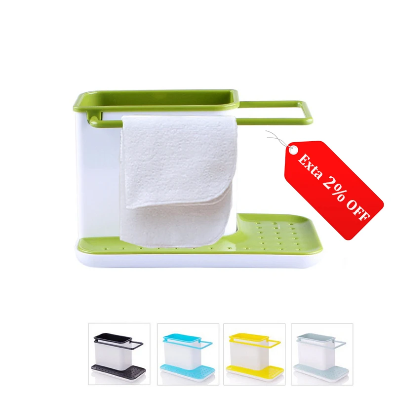 

Storage Shelf Sponge Holder Draining Sink Box Kitchen Organizer Draining Rack Dish Storage Rack Stands Tidy Utensils Towel Rack