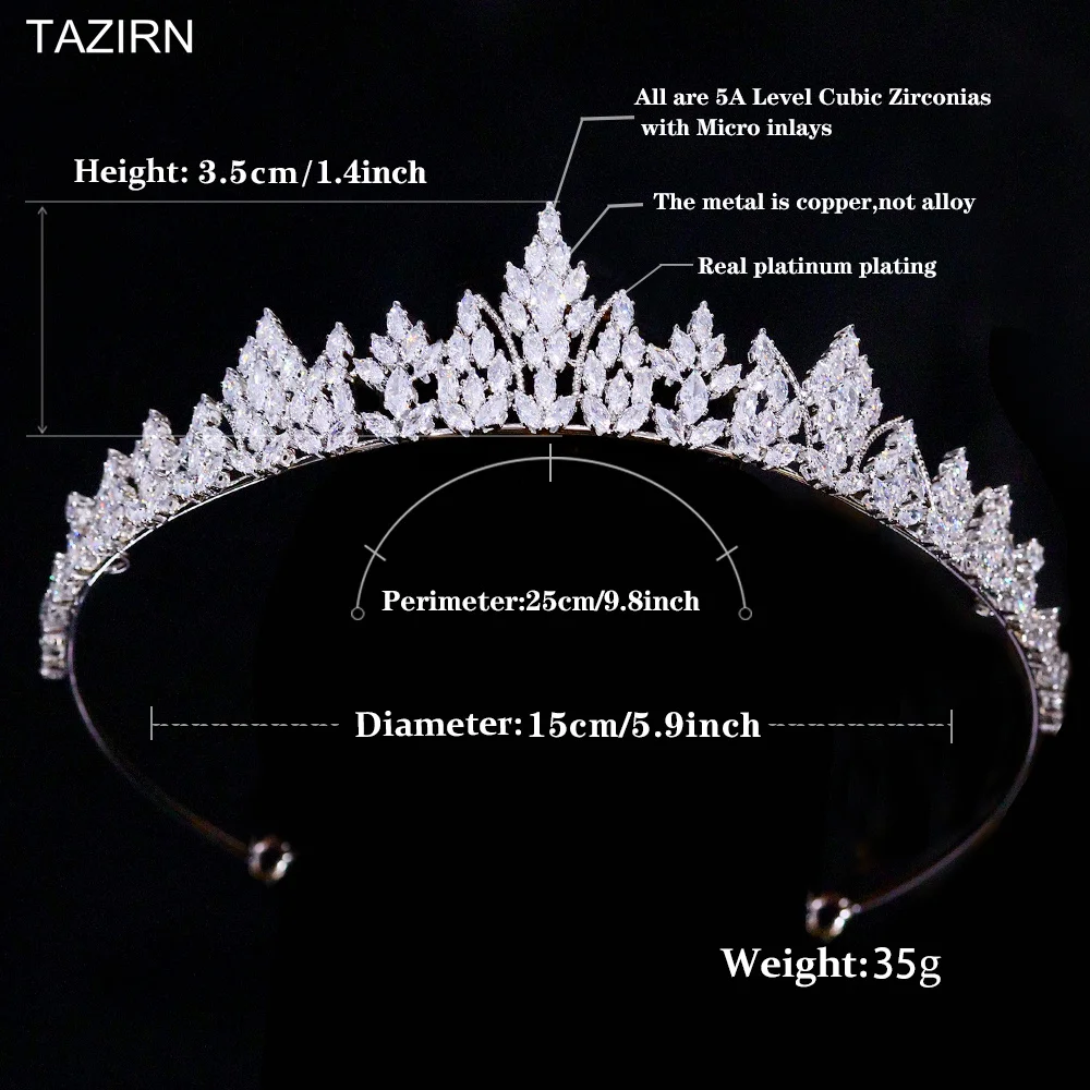 New AAA Zirconia Small Wedding Crowns for Women CZ Handmade Princess Girls Tiaras Wedding Birthday Headdress Sweet 16 Headwear images - 6