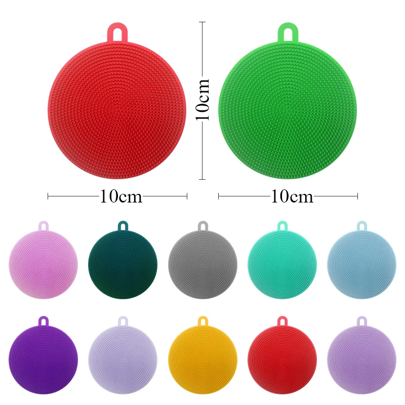 4 упаковки 10 цветов силиконовая губка для мытья посуды | Дом и сад