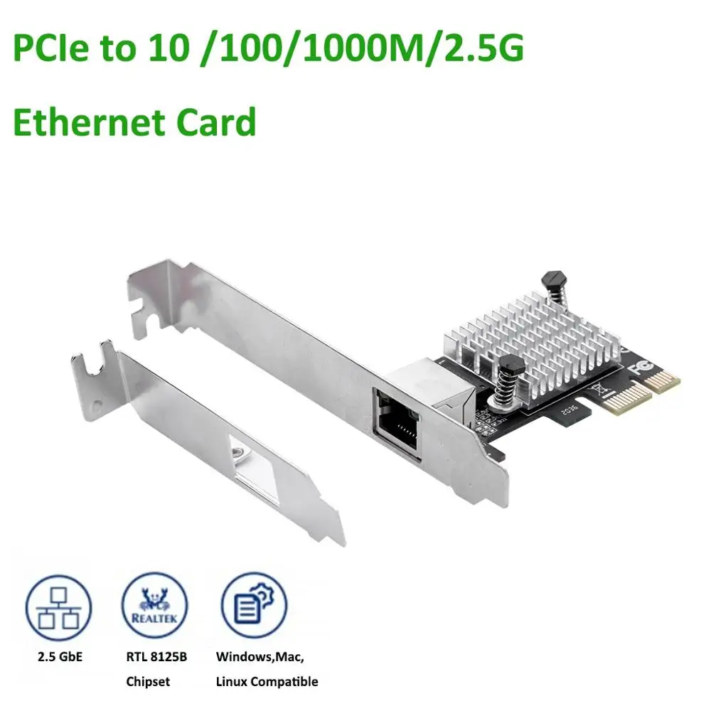 Сетевой адаптер IOCREST 2 5 GBase T Gigabit с 1 портом 2500 Мбит/с PCIe ГБ Ethernet карта RJ45 LAN