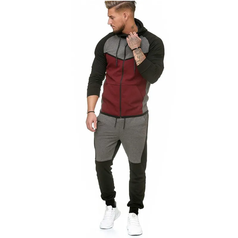 

2021 New adios Men's Autumn Winter Sets Hoodie+pants Two Pieces Casual Tracksuit Male Sportswear Gym Brand Clothing Sweat Suit