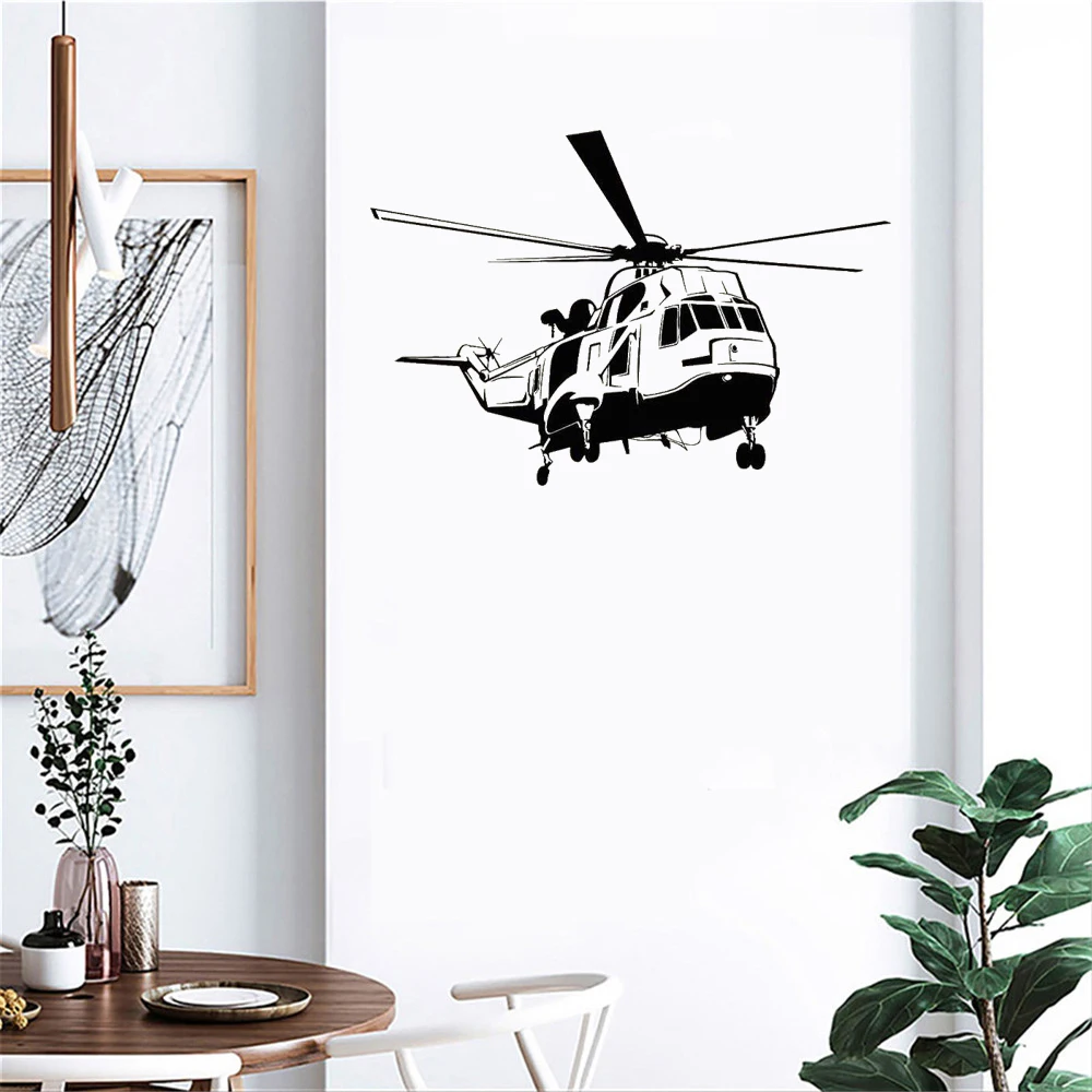 

Наклейка на стену в виде вертолета, фартук, плакаты, наклейка на стену, украшение для дома, виниловая роспись, Revocable dw11290