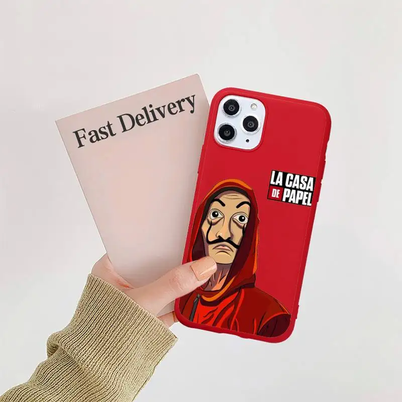

Spain TV Money Heist House Paper Phone Case Candy Color for iPhone 11 12 mini pro XS MAX 8 7 6 6S Plus X SE 2020 XR