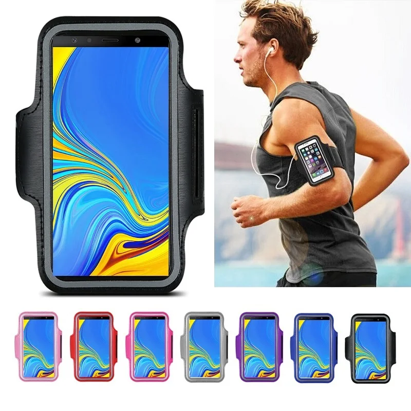 Спортивный чехол для телефона бега на руку держатель Нарукавники Samsung Galaxy J6 J4 A6 A8
