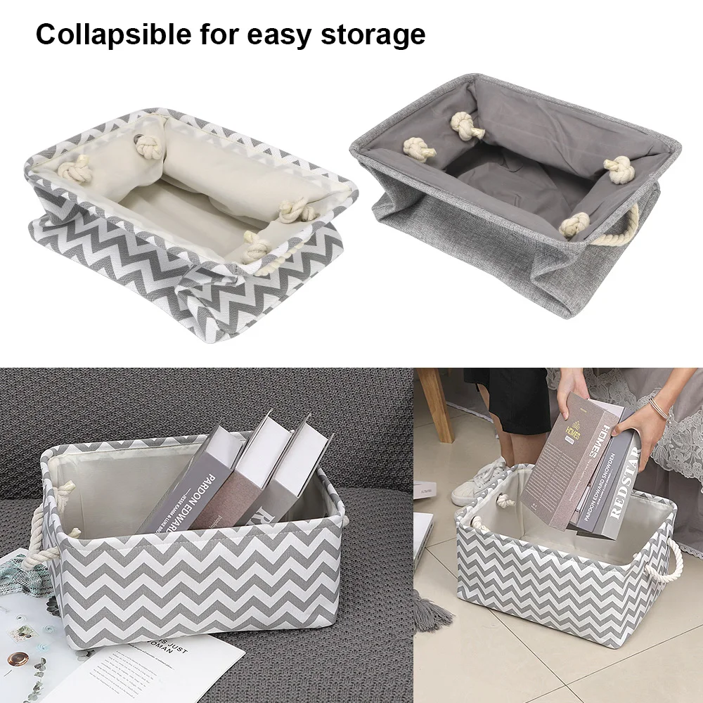 HILIFE льняной ткани коробки складные игрушки корзины для белья с ручкой Одежда