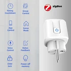 16A Tuya Zigbee ЕС умная розетка Smart Plug умный дом Беспроводной дистанционного Управление приложение Мощность монитор розеткой для Google Alexa