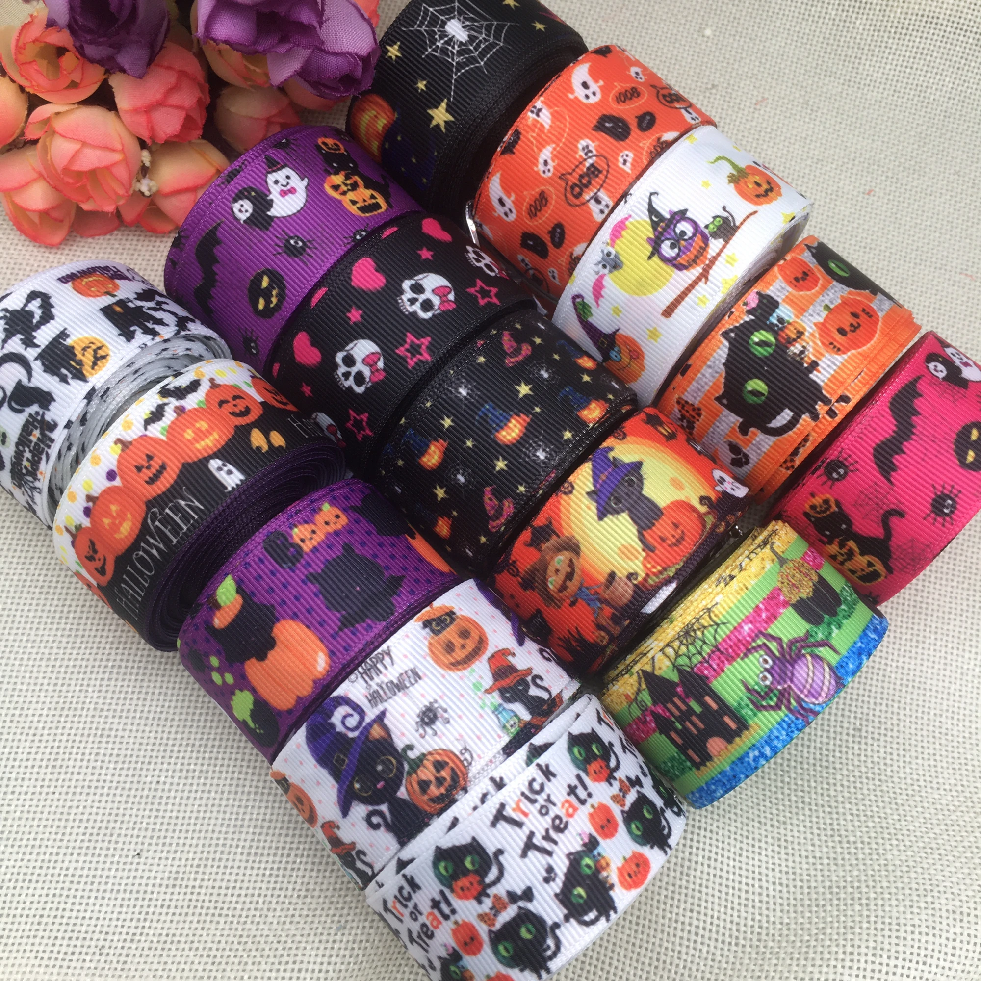 1 дюйм 25 мм новинка 5 ярдов/кружевная мультяшная лента на Хэллоуин сделай сам