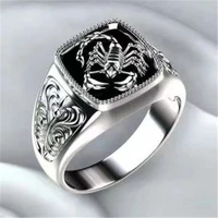 new creative scorpio embossed mens ring europe and america 925 silver plated poisonous scorpion memorial day ring metal party