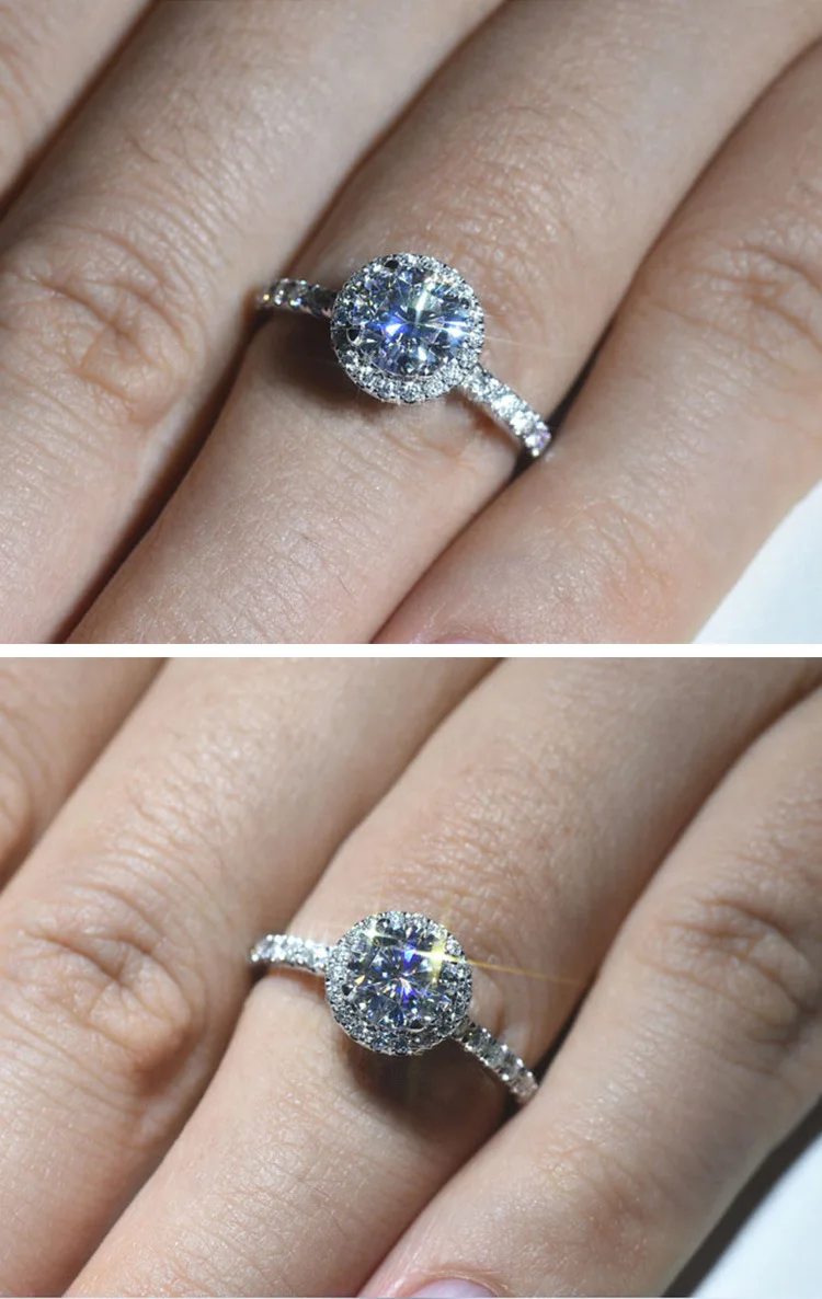 

S925 Sterling Silver Bijoux Femme Moissanite Ring for Women Anillos Mujer Anillos De Bizuteria Silver 925 Jewelry Ring Box Women