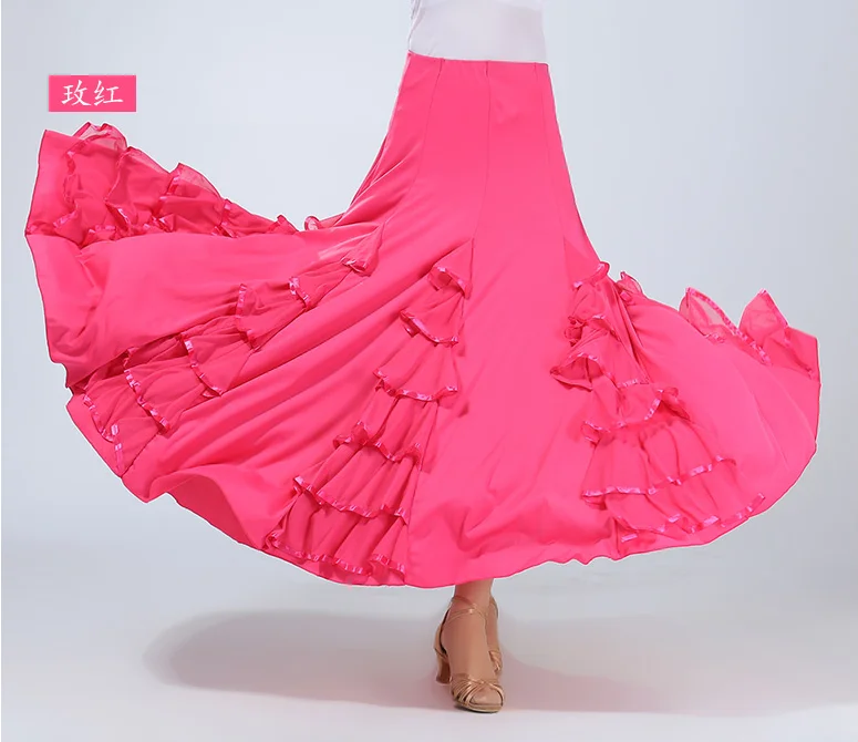 Новая юбка для фламенко Латинская Сальса платье бальных танцев женщин/испанская