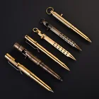 Высококачественная креативная Ретро латунная металлическая шариковая ручка с болтом тактическая ручка с медным кольцом в деловом стиле