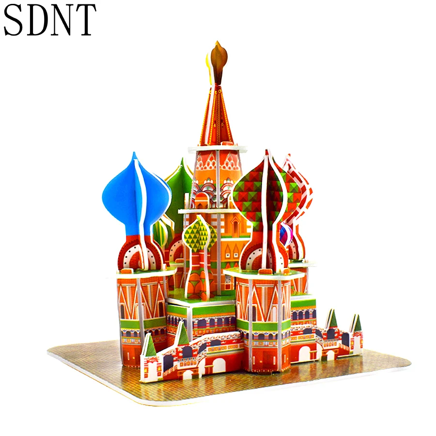 3D пазл из бумаги для детей модель игрушки собор Святого базилика развивающая