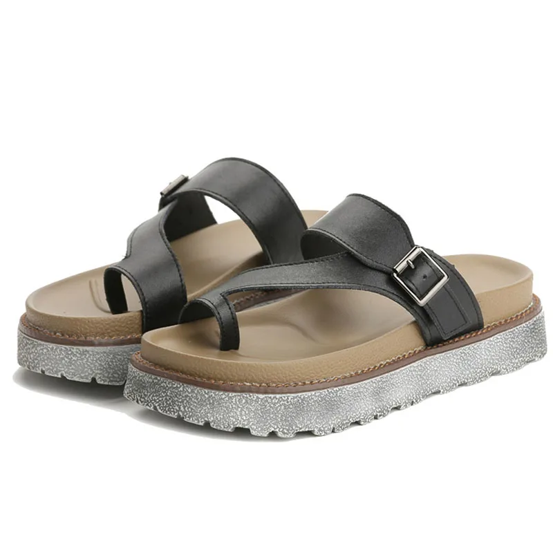 Тапочки первый слой из коровьей кожи женские на лето Модные плоской подошве