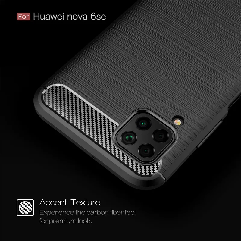 Чехол для Huawei Nova 6SE противоударный чехол из углеродного волокна телефона P40 Lite E Y7P