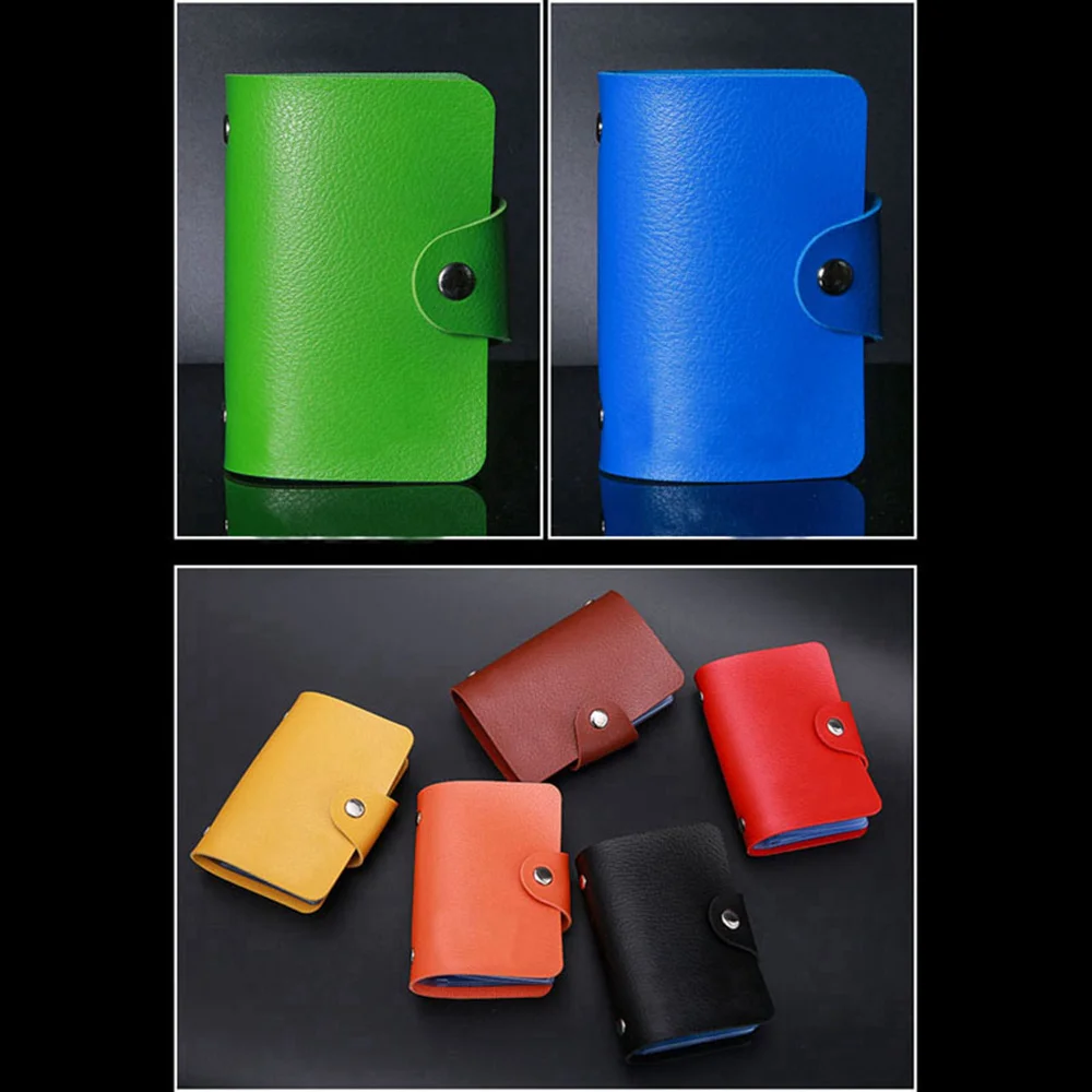 1 Piece Pu Leather Fashion PU Business Card Holder Organizer Hasp Men Women Bank Credit Bag ID Wallet | Багаж и сумки