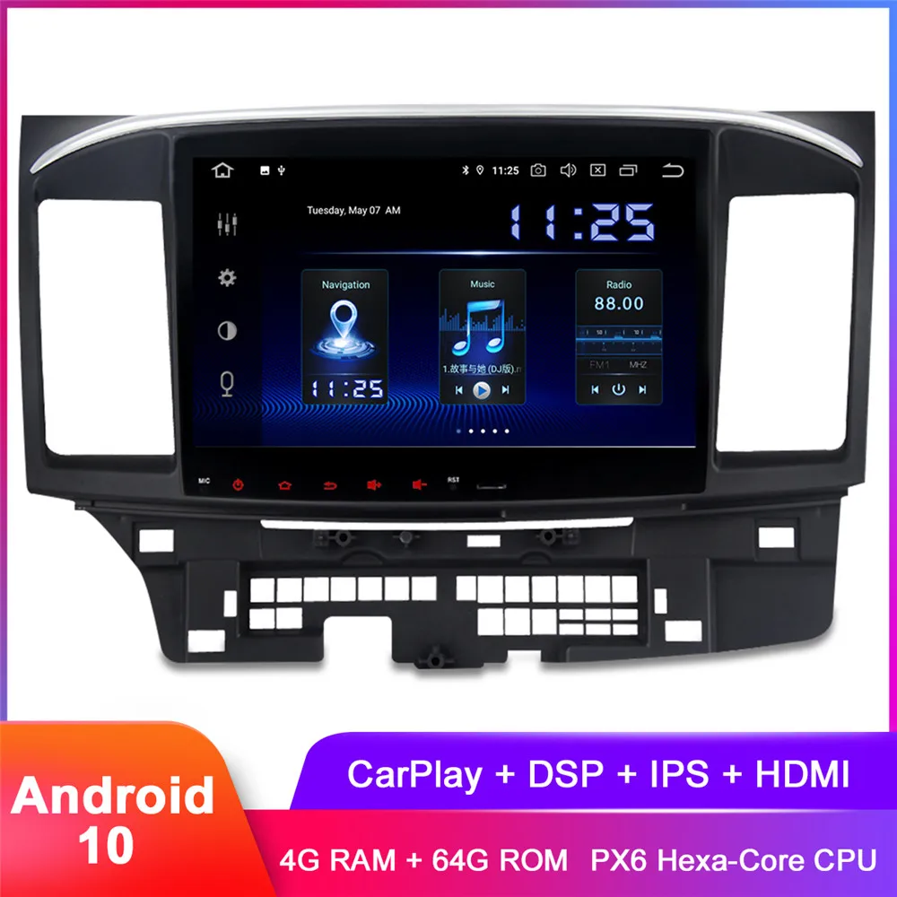Dasaita 10.2&quot IPS Android 10 Car Stereo GPS For Lancer EVO 2010 2011 2012 2013 2014 2015 2016 2017 Auto Radio DSP Audio Video |