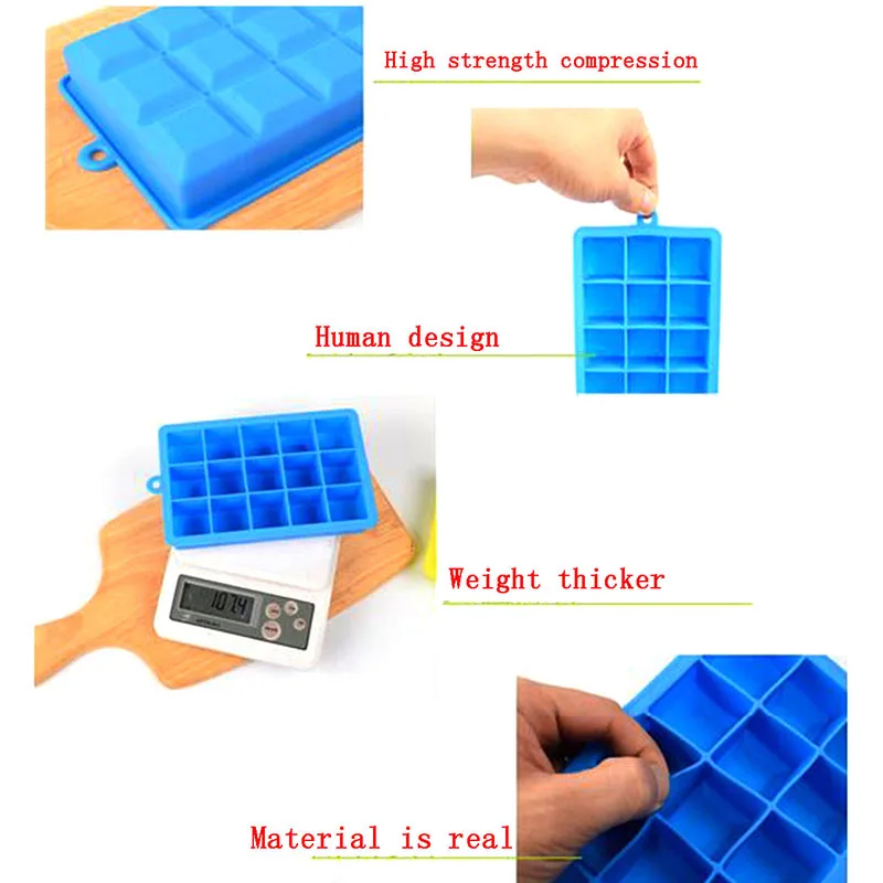 Силиконовый поднос для льда 15 идеальных квадратных подносов превосходная форма