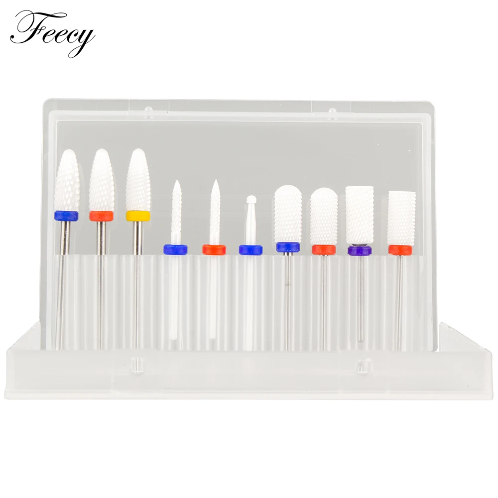 10 шт керамический твердосплавный Фрезер для маникюра и сверлами ногтей Набор