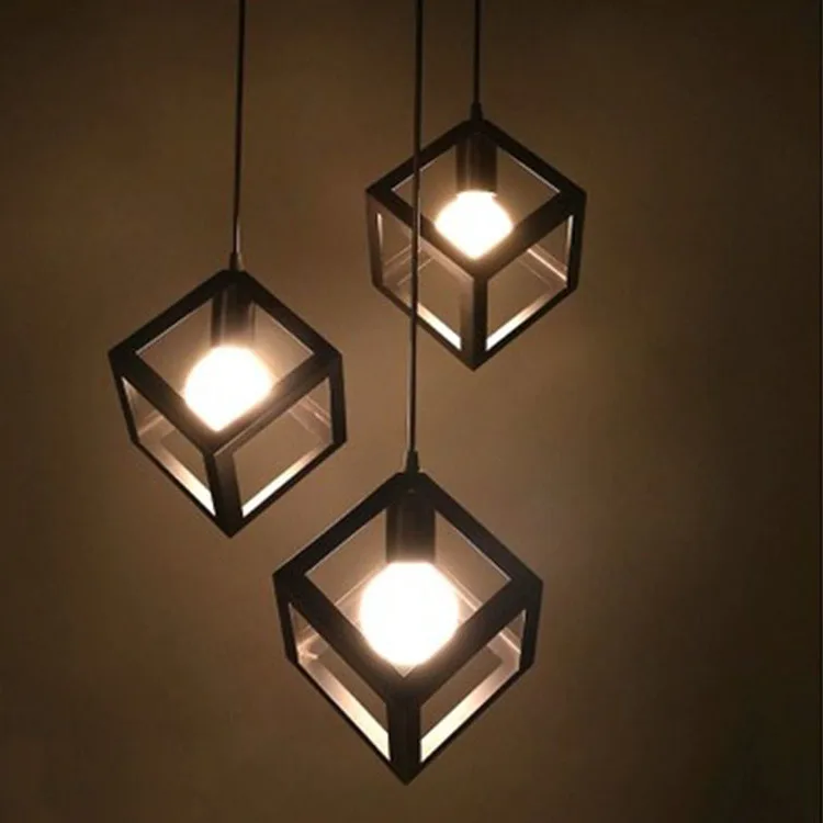 

Индивидуальный процесс, одна головка, Три головки, квадратная, ресторан, кафе, бар, железная люстра, декоративная лампа, промышленная лампа