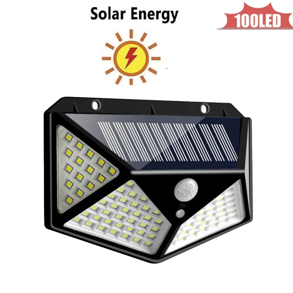 

1 шт., светодиодный настенный светильник на солнечной батарее с датчиком движения