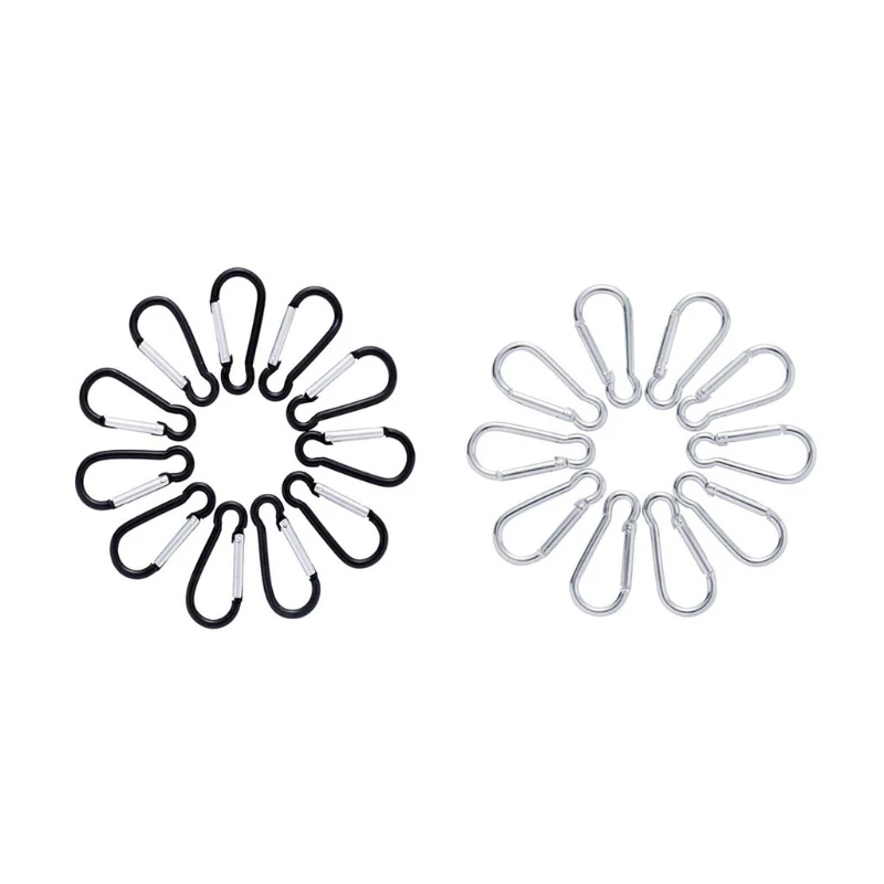 

10Pcs Aluminium Quick Link Locking Carabiner Hanging Hook Safety Buckle Keychain