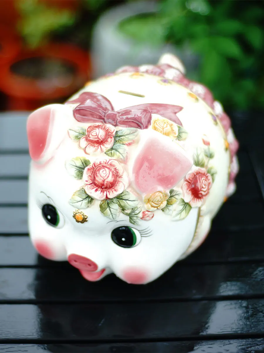 Керамическая Милая свинья копилка для животных Детская креативная большая