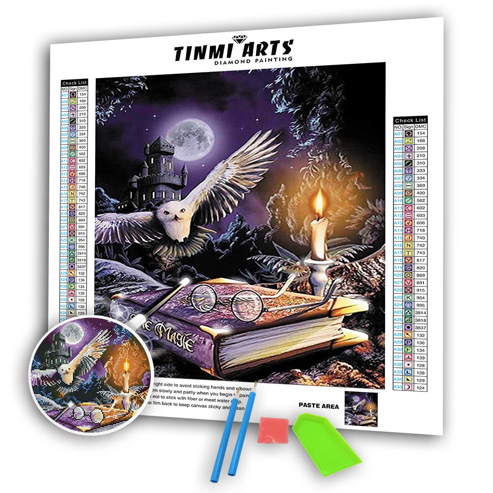 

5D DIY Diamond Paintings Full Round Drill Eagle Castle Mosaic Vevet Canvas Art Landscape Kits Embroidery Sticker Decoration Home