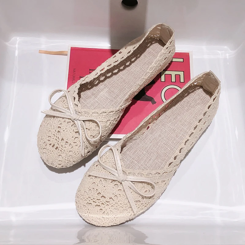 

Summer Shoes Ladies Round Toe Women Female Footwear Casual Sneaker Low Heels Shallow Mouth 2021 Dress Retro Breathable Back Stra