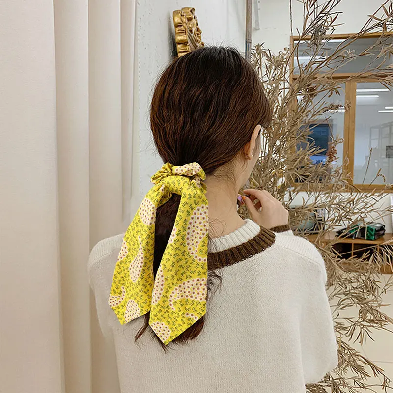 Модные резинки для волос повязка с большим принтом кешью веревочное кольцо