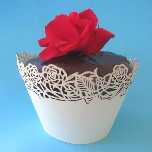 50 шт. обертка для кексов с лазерной обрезкой подкладкой из утиного пуха форма