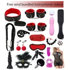 Набор БДСМ для взрослых секс-игрушки для пар наручники зажимы для сосков шлепки весло секс металлическая Анальная пробка вибратор Набор для рабства