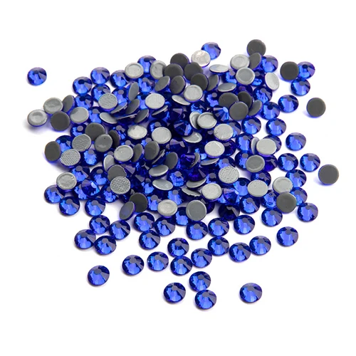 Shpphire Горячая фиксация Стразы SS6-SS34 полный цвет круглый клей основа стразы серый сзади Кристаллы Стразы Горячая фиксация на рюкзак - Цвет: Shpphire