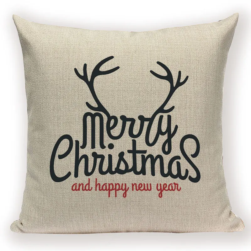 L1809-4 Merry Christmas пледы чехол для подушки мультфильм Санта Клаус Олень диван кровать Чехол скандинавский принт подушки для домашнего декора чехлы чехол s - Цвет: L1809-4