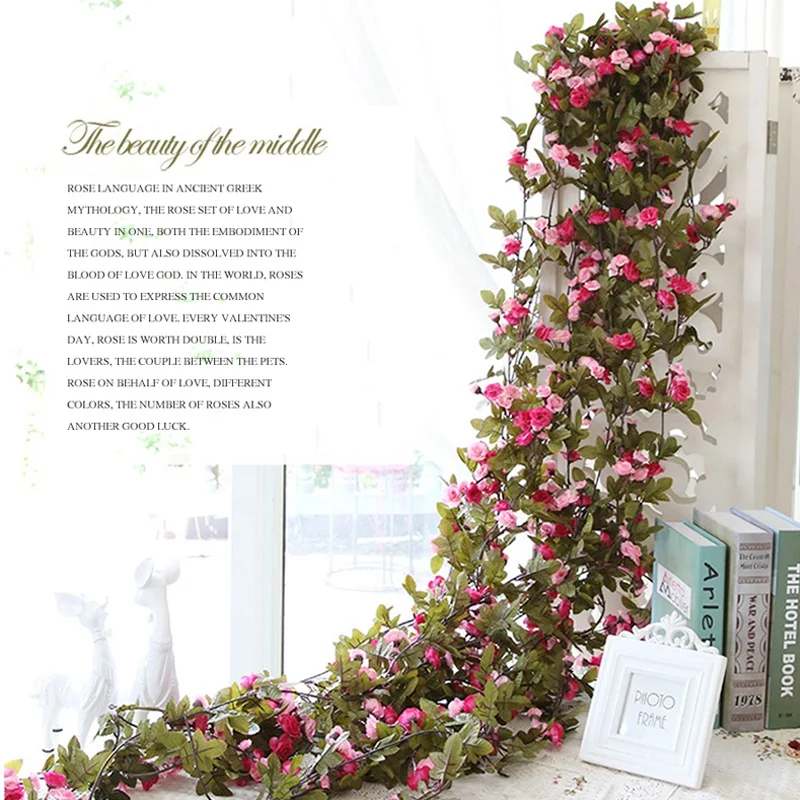 220 см длинные Искусственные цветы розы лоза осенний тростник декорации шелковые