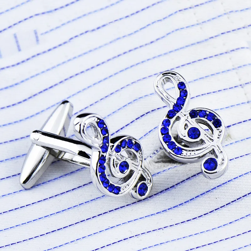 Музыкальные запонки набор синий тройной Клиф фортепиано кнопка для мужских