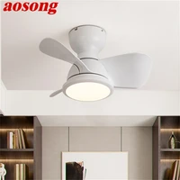 aosong nordic ceiling fan with lights remote control 220v 110v modern led lighting for home bedroom