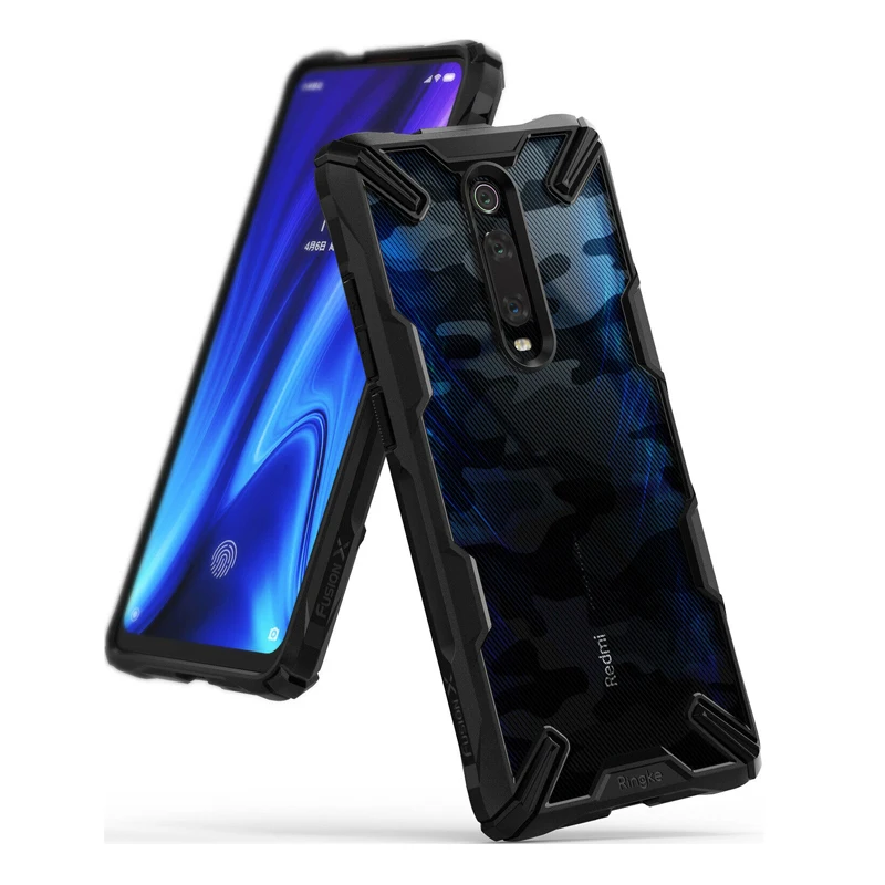 Чехол Ringke Fusion-X для Xiaomi mi 9T(mi 9T Pro), Прозрачная Жесткая задняя крышка из поликарбоната, мягкая ТПУ Рамка для Red mi K20(K20 Pro - Цвет: Camo Black