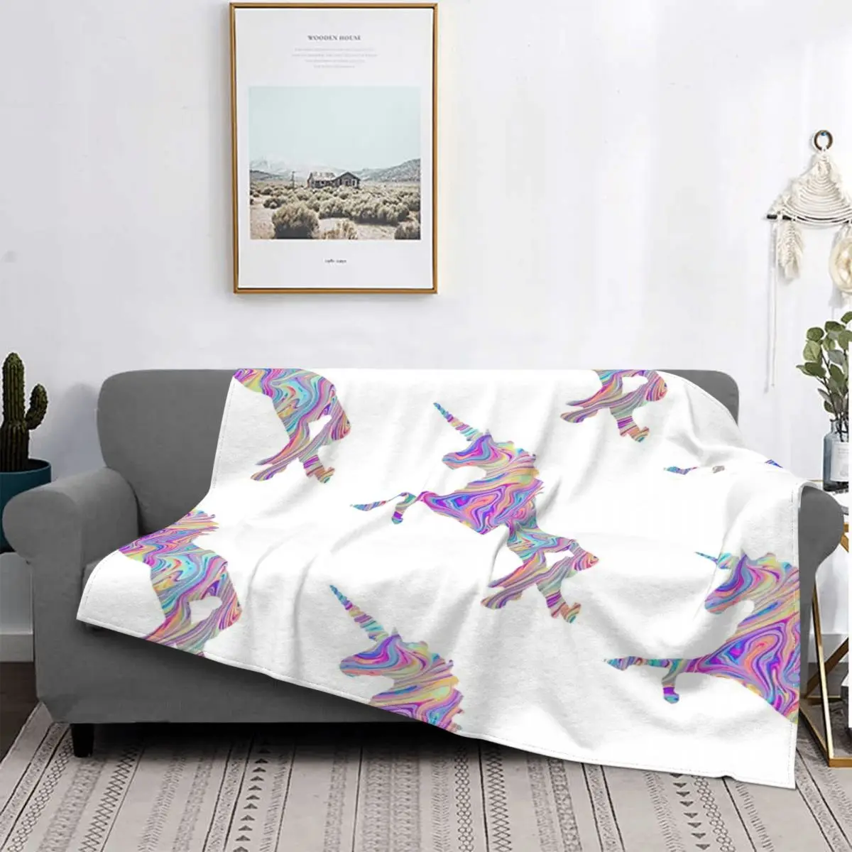 

Радужное одеяло с изображением вытекания масла, единорог, тумблер, покрывало на кровать, плед, пляжное полотенце из муслина, одеяло с капюшо...